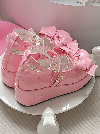 Bow Pink Platform - Top Deep Shoes Lolita Sweet