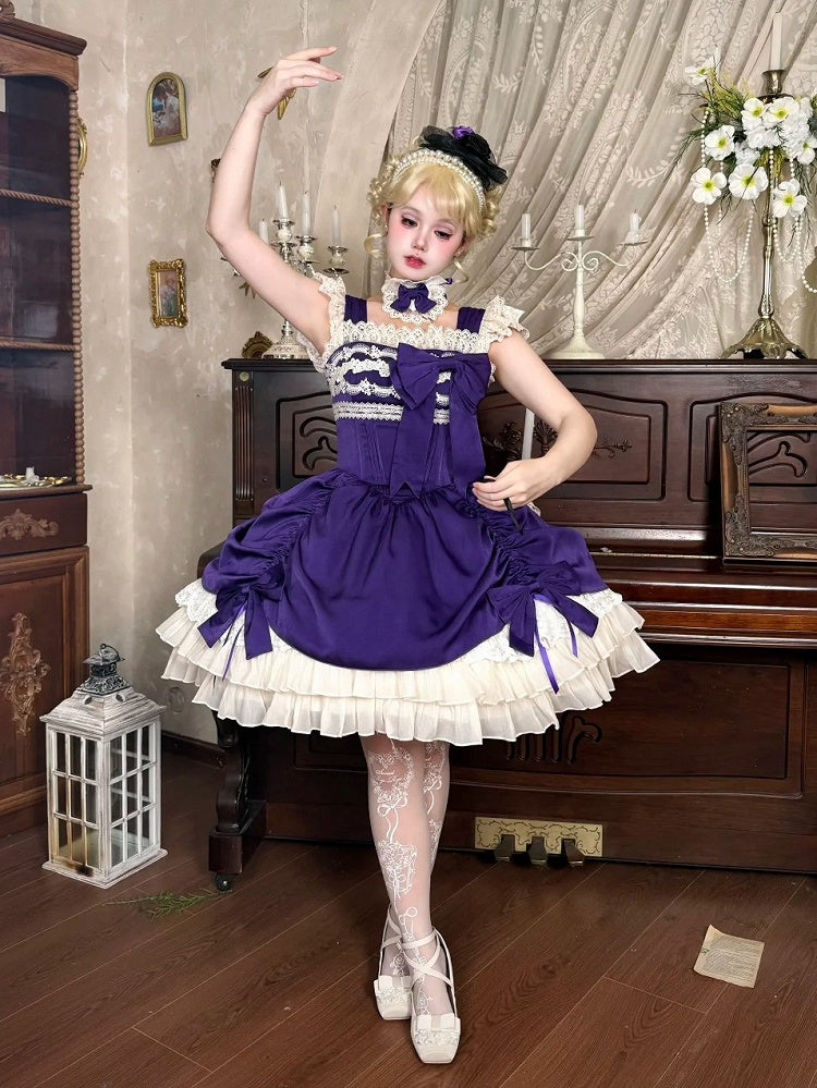 JSK à taille violette avec cordon de serrage en dentelle - Gardenia Chronicle