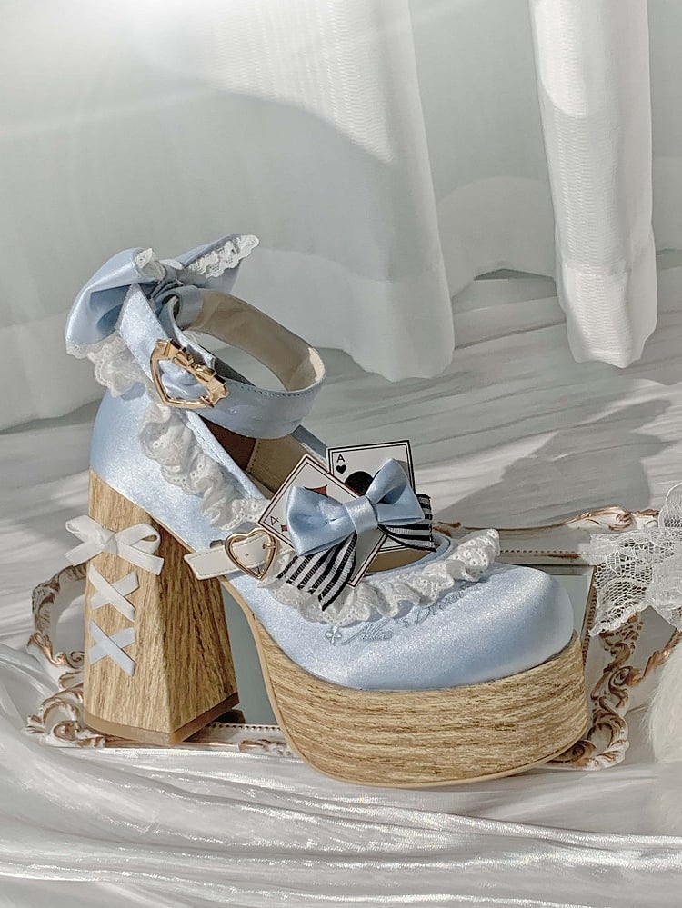 Alice in Wonderland Vibes Alice Blue Sweet Lolita Platforms Mary Janes