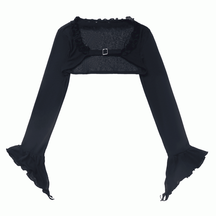 Schwarzes Crop-Top mit asymmetrischen Bündchen