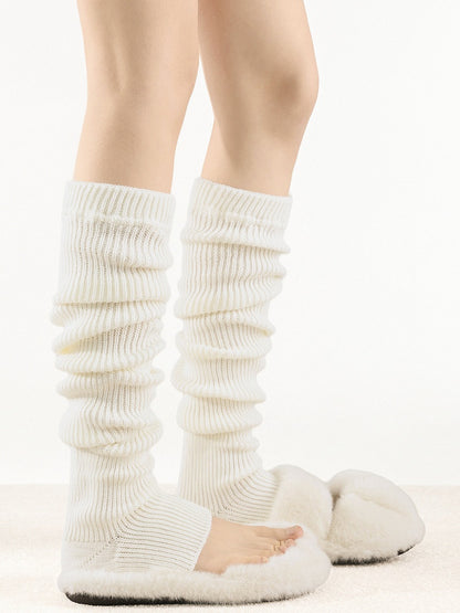 Slouchy Ribbed Open-Toe Leg Warmers - Kawaii Fairy Kei & Lolita Accessory, 4 Colors