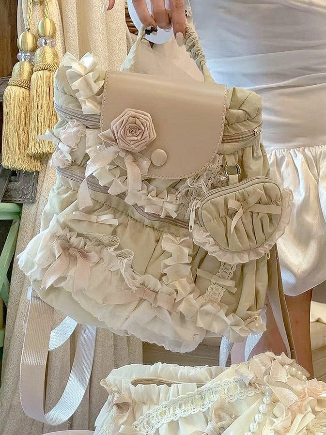 Bow Bag with Lolita Light Elegant Apricot Accents 2-Way