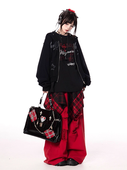 Autumn for Black – Kapuzenjacke mit Buchstaben- und Sternenprint