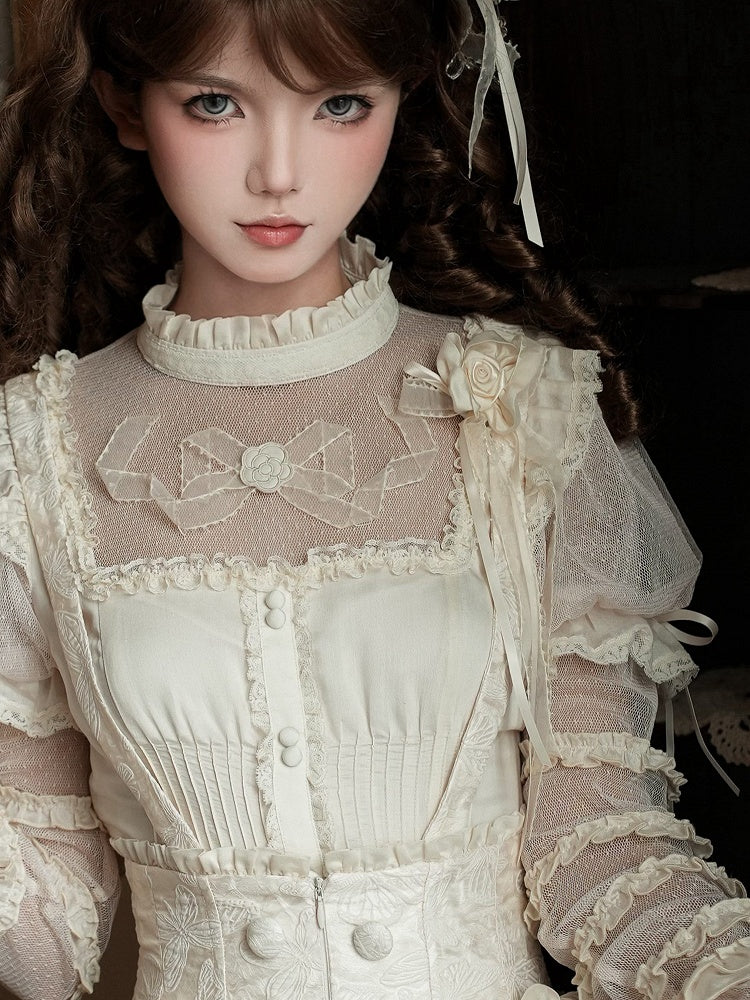 Brosche Blume / Lila Schwarz Beige Rot