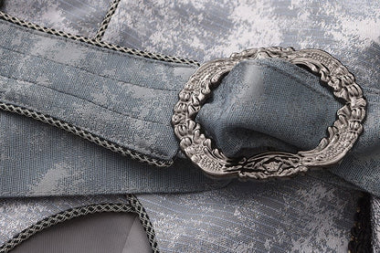 Gray Embroidery Coat Ouji Belts Two Sleeveless with Rosette Lolita