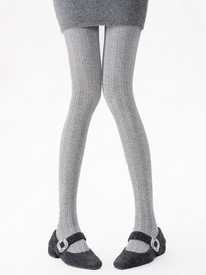Knit Tights Thermal Cable 4-Color