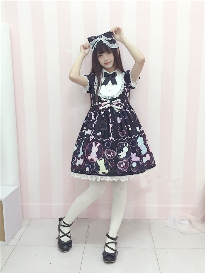 Black Bubble Bowknot KC Lolita Sweet Zoo