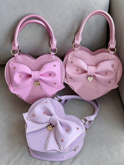 Multicolor Sparkling Bowknot Lolita Handbag - Sheep Puff