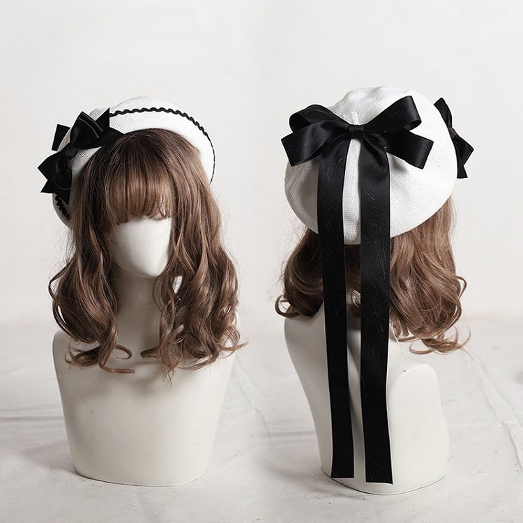 Options Color Bow Ribbon 5 Long Beret Plaid