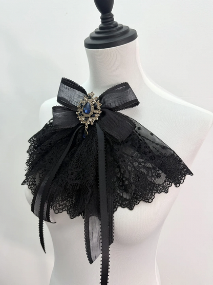 Gothic Lolita Bowtie Jabot Black
