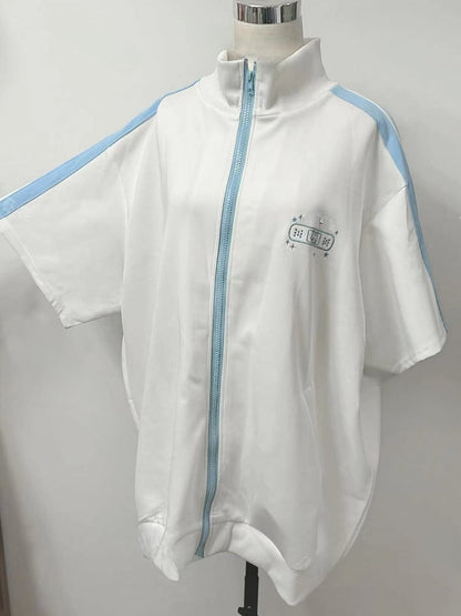 星刺繍天使Tシャツ バニーとホワイトブルー カイワイ