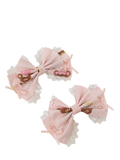 Bowknot Mint Haarspangen Grün / Pink