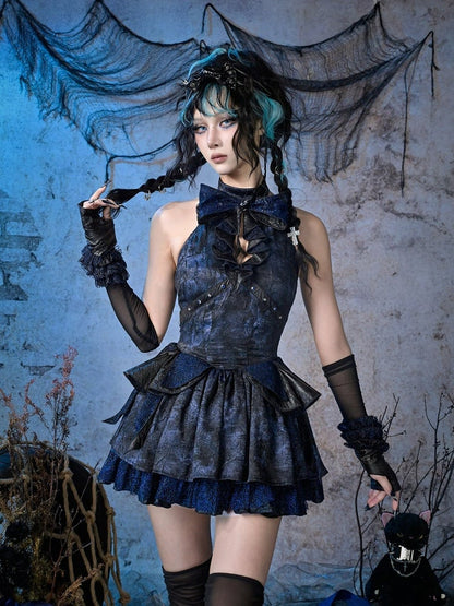 Girl Lace Dress and with Details Bow Punk