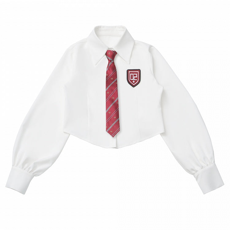 White with Logo Regular/Cutout Cropped Numeric Shirt