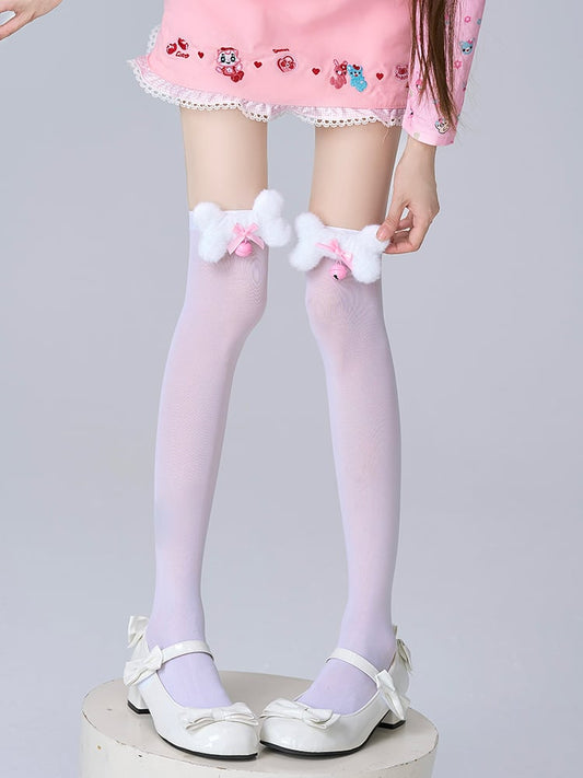 Over Sweet Options 4 Stockings Lolita Knee White
