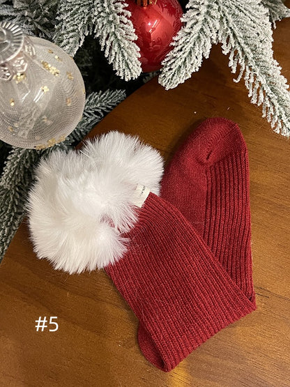 Sweet Plush Trim Calf Socks