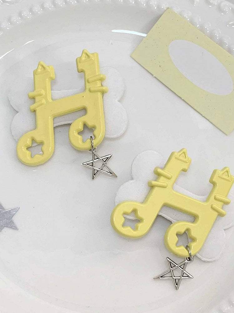 4 Color Options Hairclips Note Cat Music Creamy