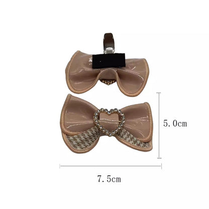 Glossy PU Leather Bow Shoe Clips - Lolita Shoe Accessories