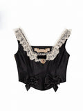 Back Lolita And Trim Up Top Bow Lace- With Black Details Lace