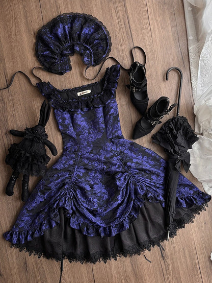 Purple Lace Trim JSK Gothic Lily - Miss Point