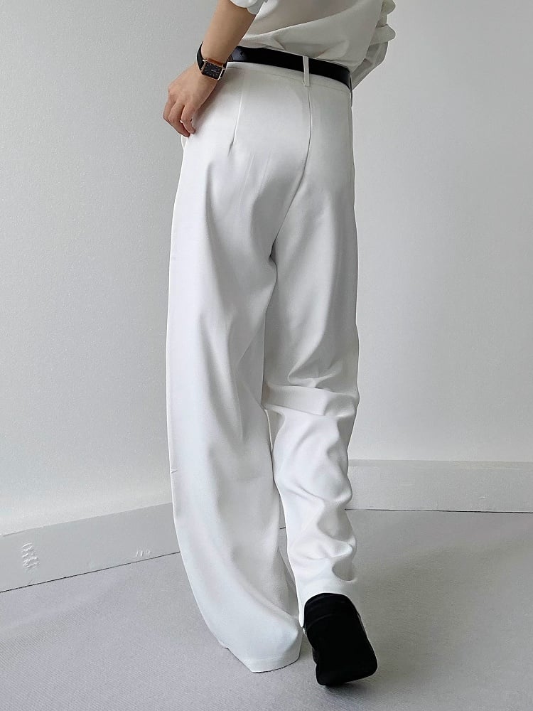 Lolita Pants Drape Luxurious Unisex Ouji with Wide-Leg White