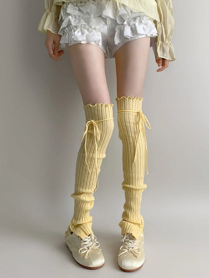 Ribbed (4 Leg Warmers Knit Colors) Tie-Up