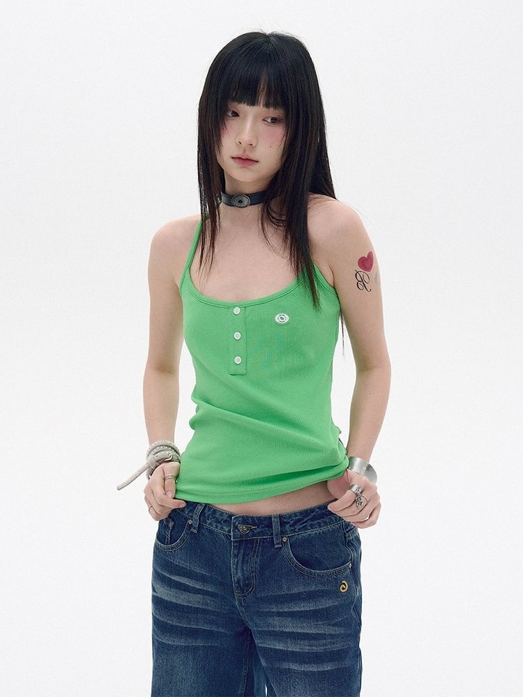 Green Racerback Tank Top - innomoood
