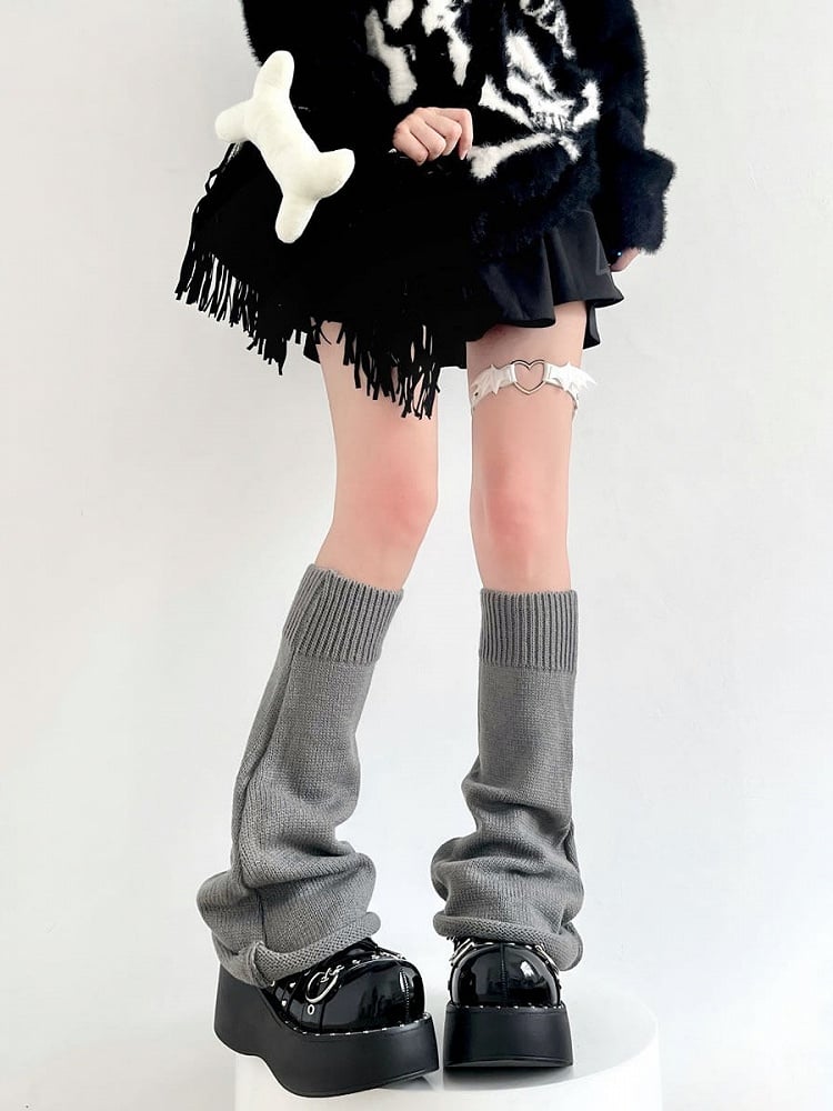 Flared Striped Leg Warmers - 46cm Kawaii Fairy Kei & Sweet Lolita Accessory, 8 Colors