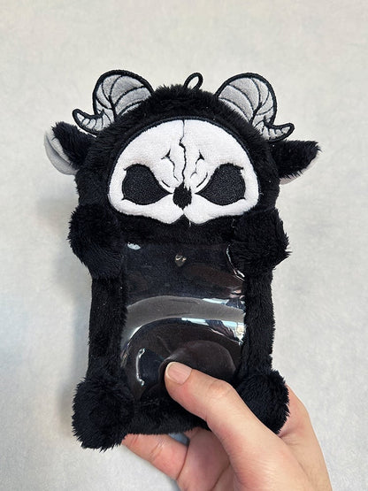 Black and White Grim Reaper Gothic Plush Card Holder
