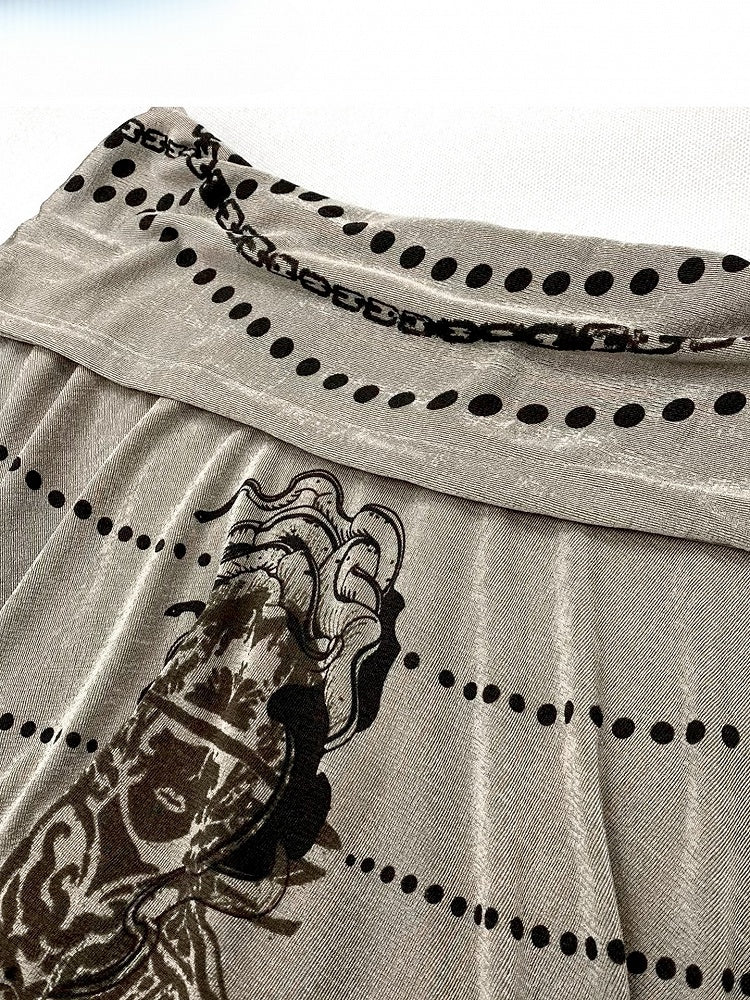 Cowl Print Khaki Fashion Design Hoodie Ausschnitt Millard