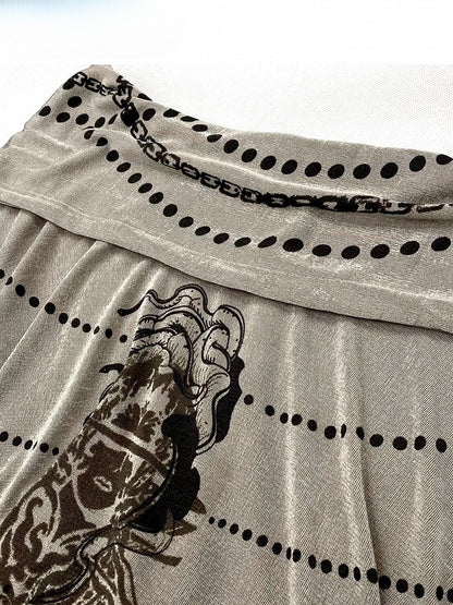 Cowl Print Khaki Fashion Design Hoodie Ausschnitt Millard