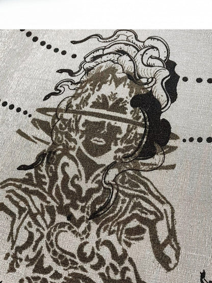 Cowl Print Khaki Fashion Design Hoodie Ausschnitt Millard