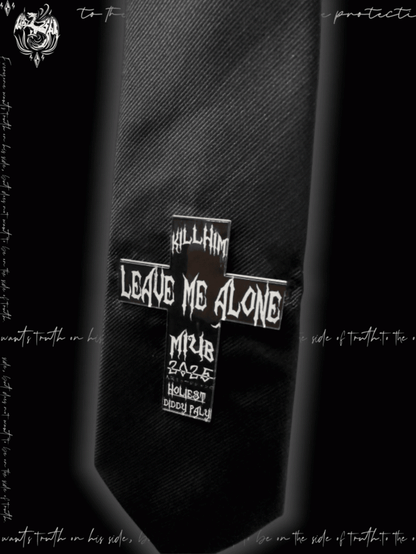 Tie Y2K Black Punk Cross Applique