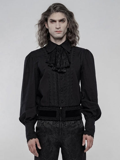 Gothic Gorgeous Black Sleeve Long Men's Shirt