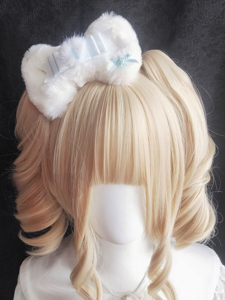 Plush Options Bowknot Decorated 3 Color Star Hairclip