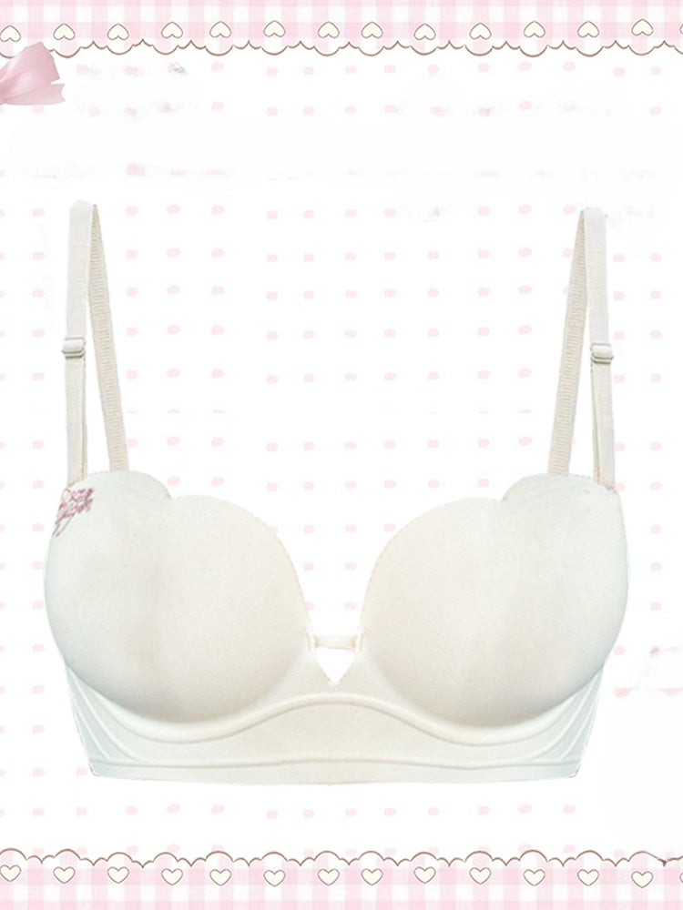 Seamless Padded - Apricot 6cm Bra Wear Non-Slip Everyday Push-Up