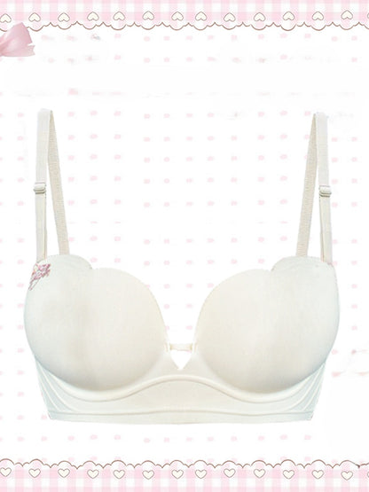 Seamless Padded - Apricot 6cm Bra Wear Non-Slip Everyday Push-Up