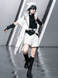 Ouji Hooded Techwear Cat Fashion White Ears Cyberpunk Coat