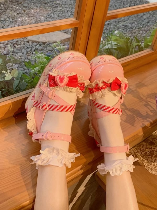 Raspberry Jane Shoes Lolita Strawberry Sweet Platform Mary Pink Cake