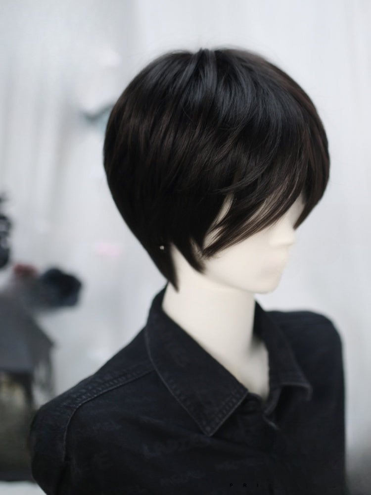 黒 25-30CM ショート王子ウィッグ