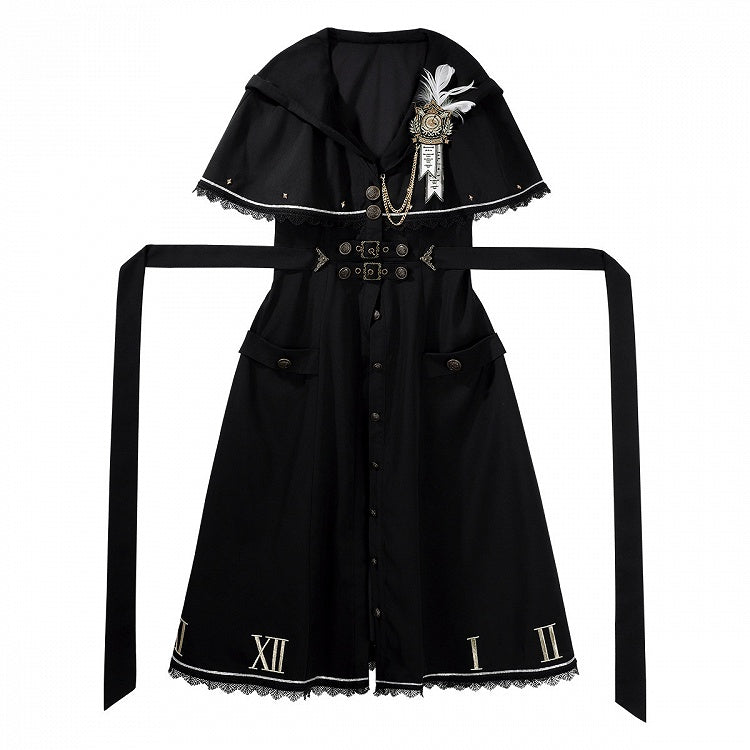 Lolita Skirt Dark Fashion Academia Print Coat Dragon Cape White Gothic Blouse Hooded +