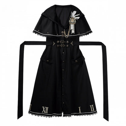 Lolita Skirt Dark Fashion Academia Print Coat Dragon Cape White Gothic Blouse Hooded +