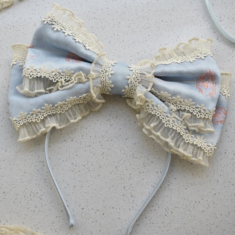 Pink KC Bowknot Blue / Mint Beige