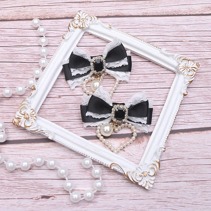 Bowknot Hairclip Options Lace Kei Jirai Charm 10 Heart Pearl Color
