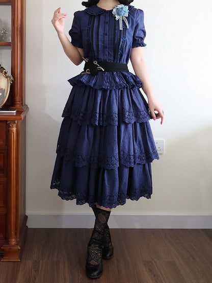 Elegant Multilayer Ruffled Floral Embroidery Skirt - Miss Point