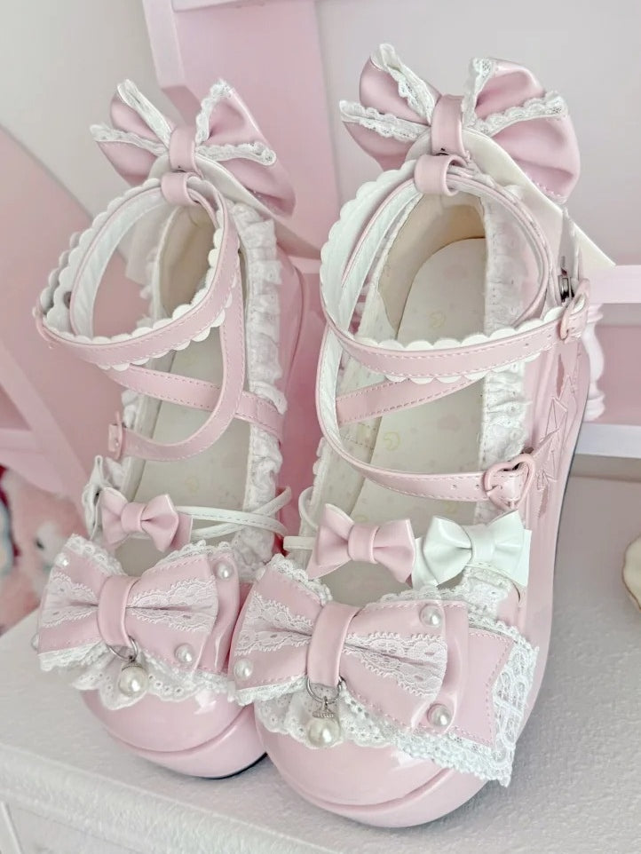 Sweet Platform Decor - Mary Janes Beads Pink