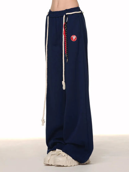 Schnitt Blau/Grau/Rot Weite Beinhose Dunkel