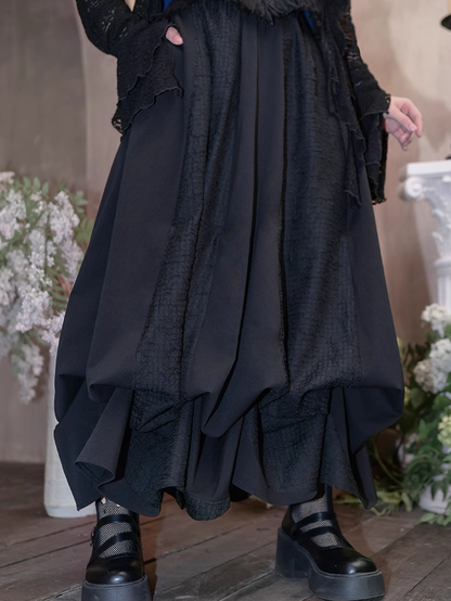 Black Ankle Skirt Bubble Length