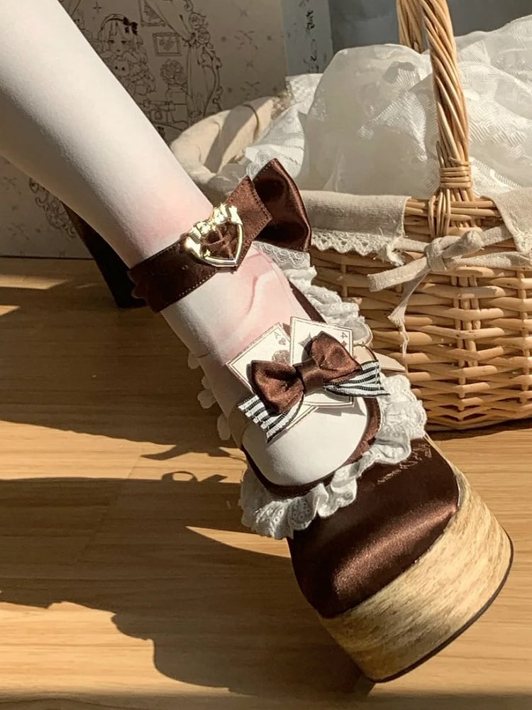 Platforms Wonderland in Brown Vibes Lolita Sweet Alice Mary Janes