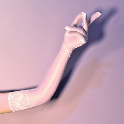 Lace Trim Gothic Punk Gloves